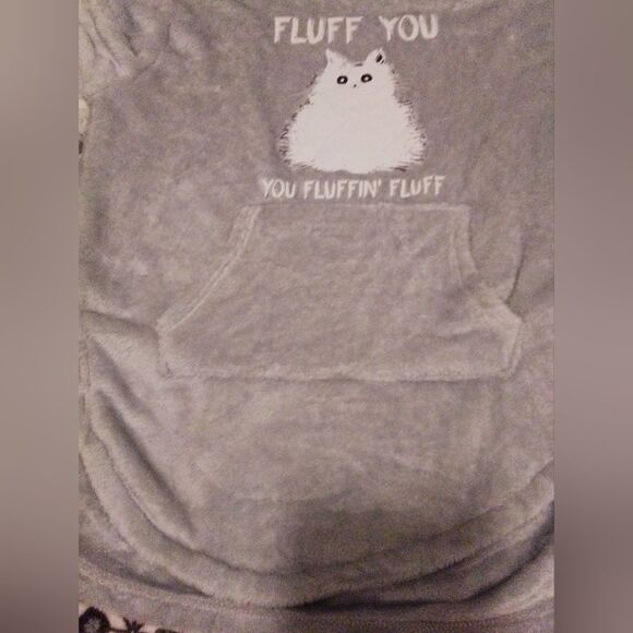 Brand New Cute Cat Print Thermal Hoodie with Kangaroo Pocket - Size M - Picture 3 of 5